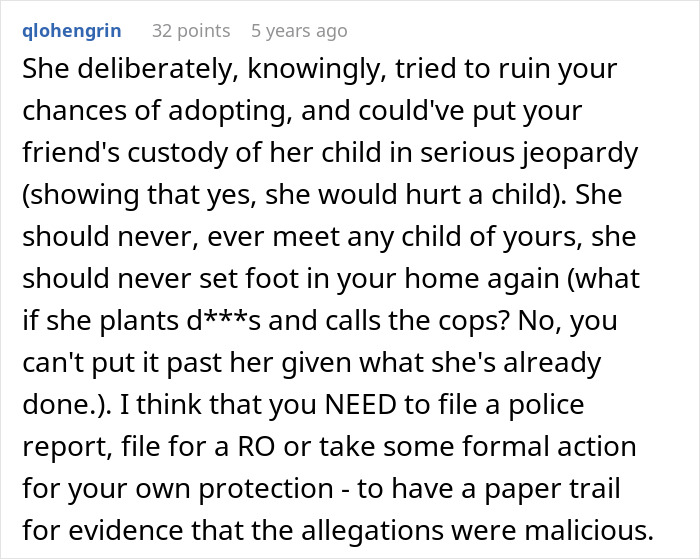 Text post discussing protective actions after mother-in-law falsely involving child protective services, risking custody and safety. Text post discussing protective actions after mother-in-law falsely involving child protective services, risking custody and safety.