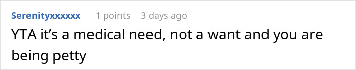 Screenshot of an online comment discussing a medical need related to responding to a husband about stepson’s surgery payment. Screenshot of an online comment discussing a medical need related to responding to a husband about stepson’s surgery payment.