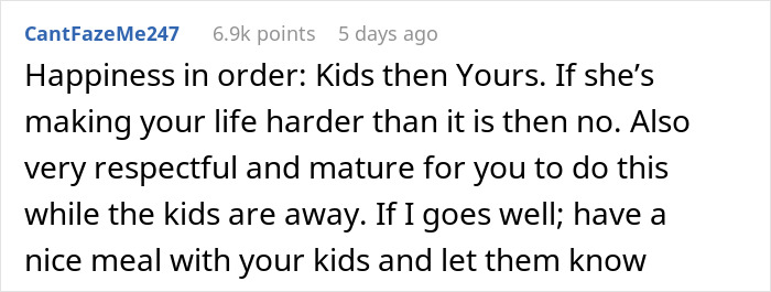 Dad desperate to restore peace at home plans strategic break-up while kids are away expressing mature decision-making. Dad desperate to restore peace at home plans strategic break-up while kids are away expressing mature decision-making.