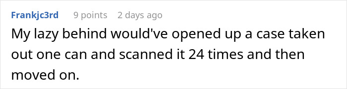 Screenshot of a forum comment about a manager's weird new rule causing chaos in the store's backroom by lunchtime.