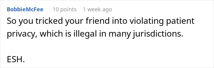 Screenshot of a forum comment discussing exposing sister’s fake cancer and related ethical concerns about privacy violation. Screenshot of a forum comment discussing exposing sister’s fake cancer and related ethical concerns about privacy violation.