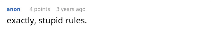 Comment on a digital post reading exactly stupid rules, highlighting employee compliance with company rules and consequences for the boss. Comment on a digital post reading exactly stupid rules, highlighting employee compliance with company rules and consequences for the boss.