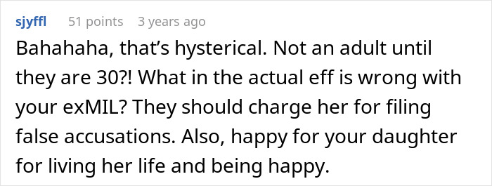 Screenshot of a social media comment discussing a woman calling CPS on daughter's ex-husband over child tattoo issue.