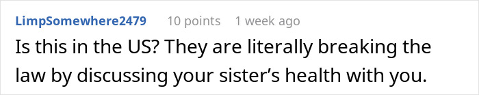 Screenshot of an online forum comment discussing exposing sister’s fake cancer and legal concerns about sharing health information. Screenshot of an online forum comment discussing exposing sister’s fake cancer and legal concerns about sharing health information.