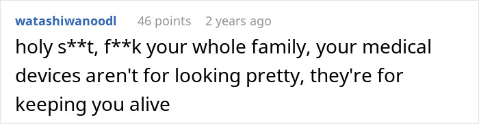 Comment on family dispute, emphasizing refusal to risk health for sister&rsquo;s wedding photo aesthetic, upsetting family members.