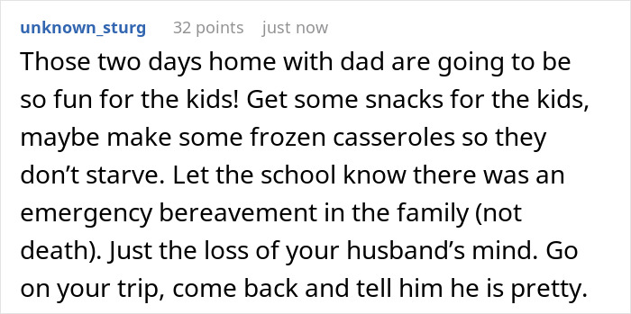 Screenshot of a forum comment criticizing a husband demanding wife cancel plans over hair transplant surgery.