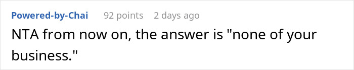 Comment on family conflict, featuring text about a daughter-in-law seeking relationship with mother-in-law and being rejected.