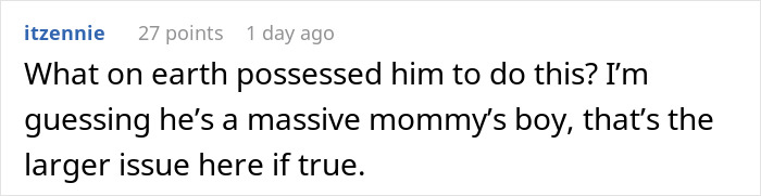 Comment expressing disbelief over husband giving sister-in-law&rsquo;s graduation seat to his mom, causing upset.