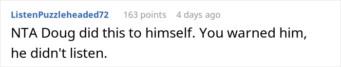 Screenshot of an online comment discussing Doug's situation related to bil struggles during a China trip.