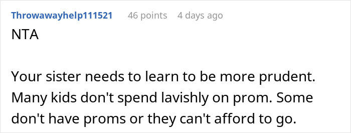 Screenshot of a forum comment discussing concerns about a niece’s college fund being used for prom expenses without permission. Screenshot of a forum comment discussing concerns about a niece’s college fund being used for prom expenses without permission.