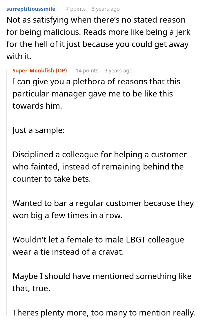 Reddit conversation about employee complying with company rules while the boss faces consequences from strict management. Reddit conversation about employee complying with company rules while the boss faces consequences from strict management.
