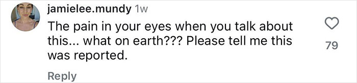 Comment on Instagram by user jamielee.mundy expressing shock and concern about a woman&rsquo;s horror experience with getting BBL.