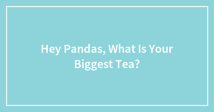 Hey Pandas, What Is Your Biggest Tea? (Closed)