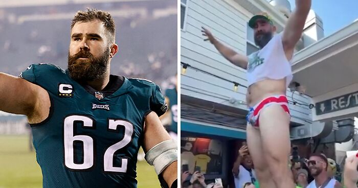 Jason Kelce’s Bulge Goes Viral After He Strips Down To Undies For Charity Event