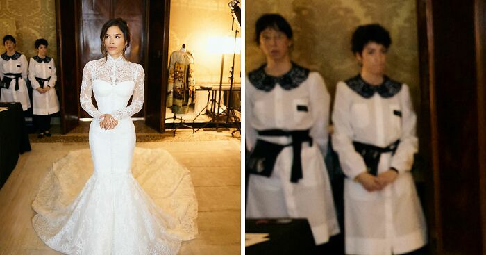 “She Has A Set Of Elves”: Uncomfortable Staffers Photobomb Lauren Sánchez’s Bridal Pics And Go Viral