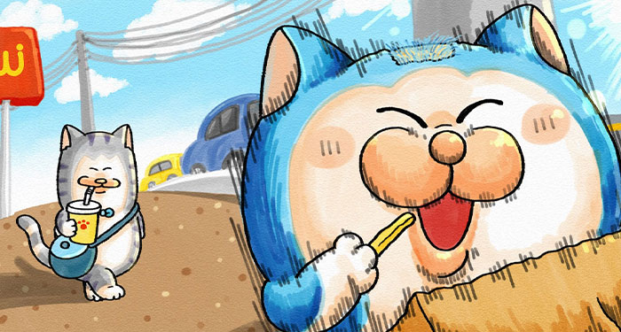 Japanese Artist Creates Adorable Comics About Two Goofy Cats That Might Brighten Your Day