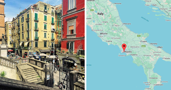 Colorful buildings and narrow streets in Naples, a gloomy European destination that made travelers regret leaving home.