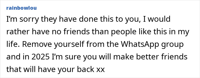 Comment expressing sympathy over a friendship of 10 years on the rocks, advising to remove toxic friends for better relationships.