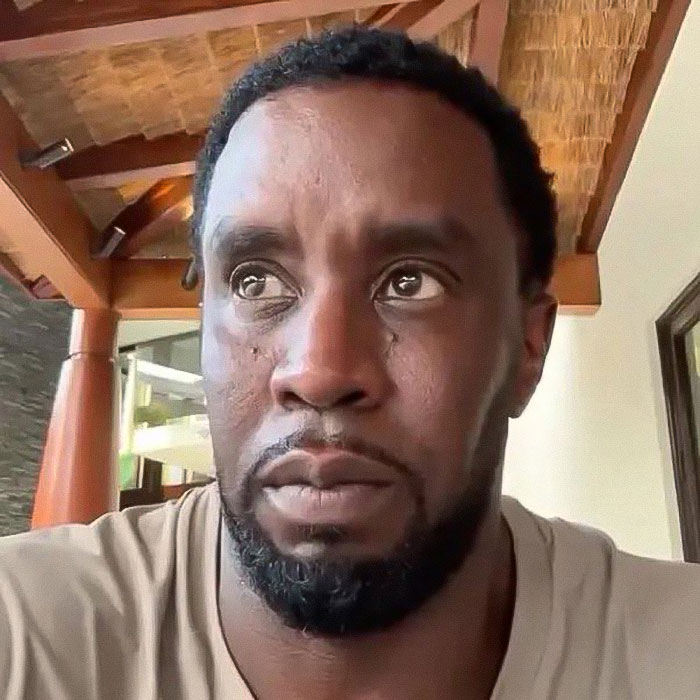 Close-up of Diddy showing an aged look during trial, with a serious expression amid court allegations.