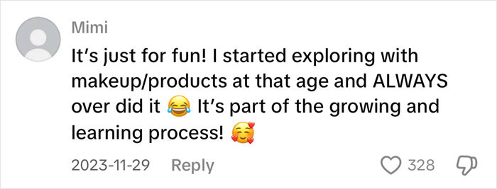 Comment on social media showing concerns about dangerous social media trend affecting pre-teen girls&rsquo; health.