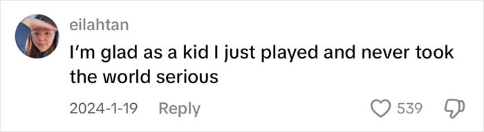 Screenshot of a social media comment expressing relief about not being affected by a dangerous trend harming pre-teen girls&rsquo; health.