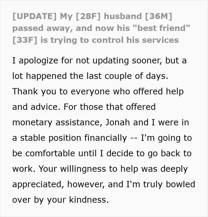 Widow reacts as late man's best friend sparks drama with secret babies and controversial memorial plans.