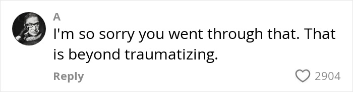 User comment expressing sympathy over a woman's horror experience and trauma related to getting a BBL and assault.