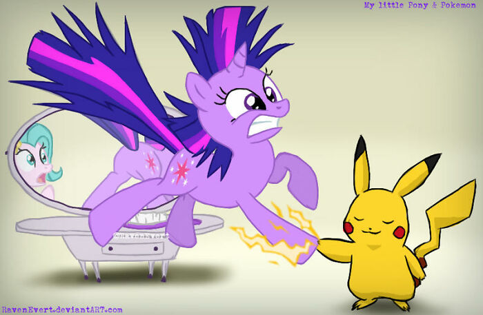 Twilight Sparkle Got Electrocuted By Pikachu
