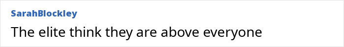 Text post by user SarahBlockley stating The elite think they are above everyone, related to ex-model ties to influential family and model injury case in Dubai.
