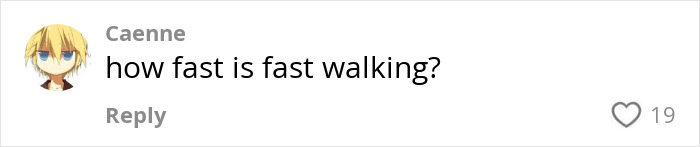 Comment asking how fast is fast walking, related to Japanese walking trend and steps a day benefits. Comment asking how fast is fast walking, related to Japanese walking trend and steps a day benefits.