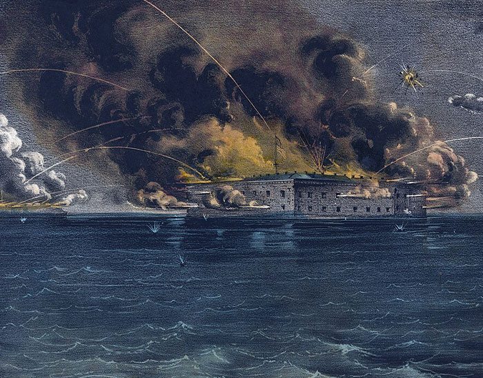 Historic battle scene showing a fort under heavy attack with smoke and explosions depicting historical facts misconceptions.