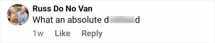 Comment on social media reading What an absolute d*****d, reacting strongly to a photo of man and child fishing on quiet river. Comment on social media reading What an absolute d*****d, reacting strongly to a photo of man and child fishing on quiet river.
