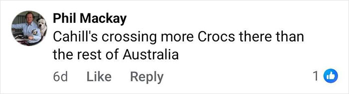 Comment by Phil Mackay discussing Crocs at Cahill's Crossing, related to heated reactions on a quiet river fishing photo. Comment by Phil Mackay discussing Crocs at Cahill's Crossing, related to heated reactions on a quiet river fishing photo.