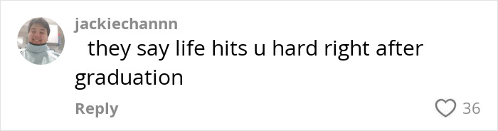 Comment on social media saying life hits you hard after graduation related to Florida high school grad stage mishap.