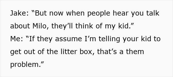 Conversation about a friend claiming the cat name after a newborn causes confusion between kid and pet. Conversation about a friend claiming the cat name after a newborn causes confusion between kid and pet.