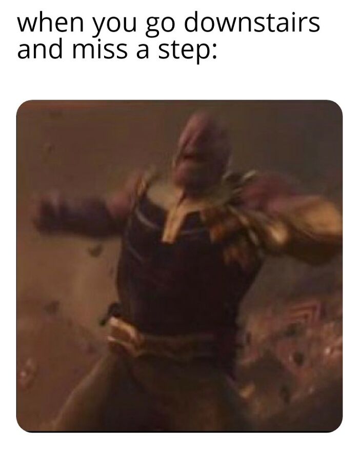 Blurry image of a powerful figure falling, illustrating the moment you miss a step going downstairs funny meme.