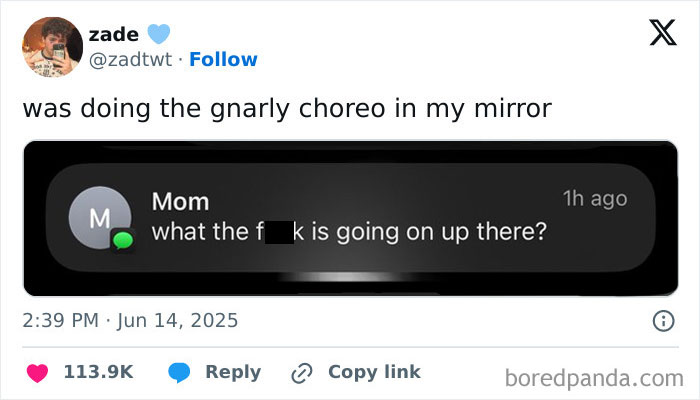 Screenshot of a humorous tweet and text message, showcasing some of the best tweets that c*****d people up this June.