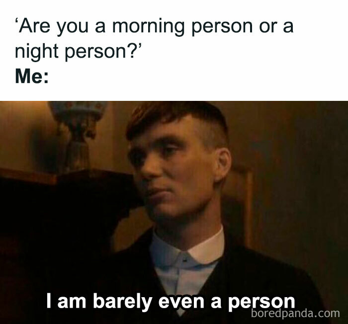 Image of a man looking indifferent with a caption expressing a humorous take on identity, relating to funny memes.