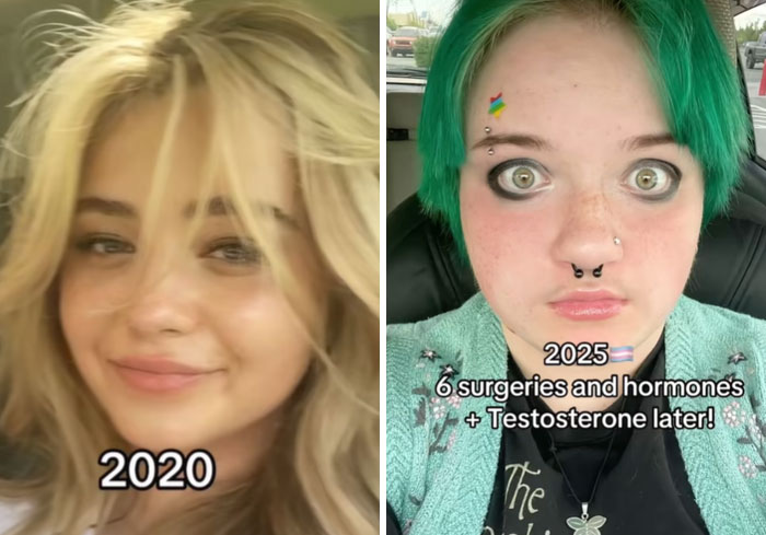 Side by side photos showing people who looked their hottest in high school and how they look now in 2020 and 2025 updates.