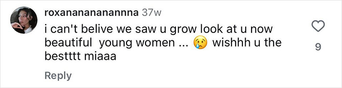 Comment praising beloved child star from Good Luck Charlie for grown-up look at 16, calling her a beautiful young woman.