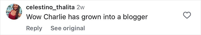 Comment on social media post reading Wow Charlie has grown into a blogger, responding to beloved child star from Good Luck Charlie with grown-up look at 16.