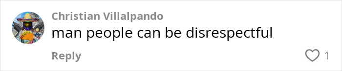 Comment on social media reading man people can be disrespectful related to Green Day's Billie Joe Armstrong confronting rude fan during live show.