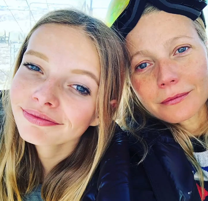 Apple Martin and mom Gwyneth Paltrow close-up selfie, showcasing their natural looks amid online backlash over cooking post. Apple Martin and mom Gwyneth Paltrow close-up selfie, showcasing their natural looks amid online backlash over cooking post.