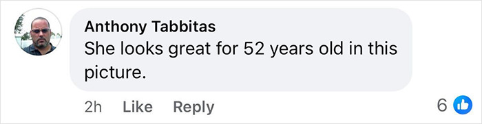 Comment by Anthony Tabbitas praising someone's appearance at 52 years old in a social media post about Heidi Klum.