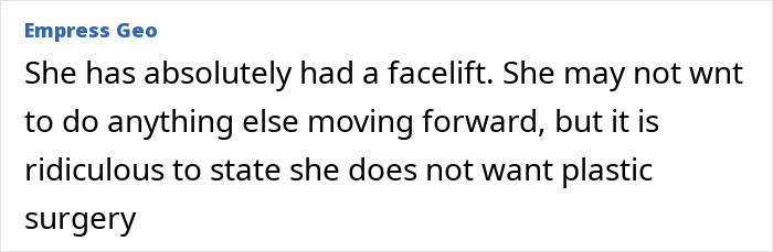 Screenshot of a comment discussing Helen Hunt’s views on plastic surgery and beauty standards. Screenshot of a comment discussing Helen Hunt’s views on plastic surgery and beauty standards.