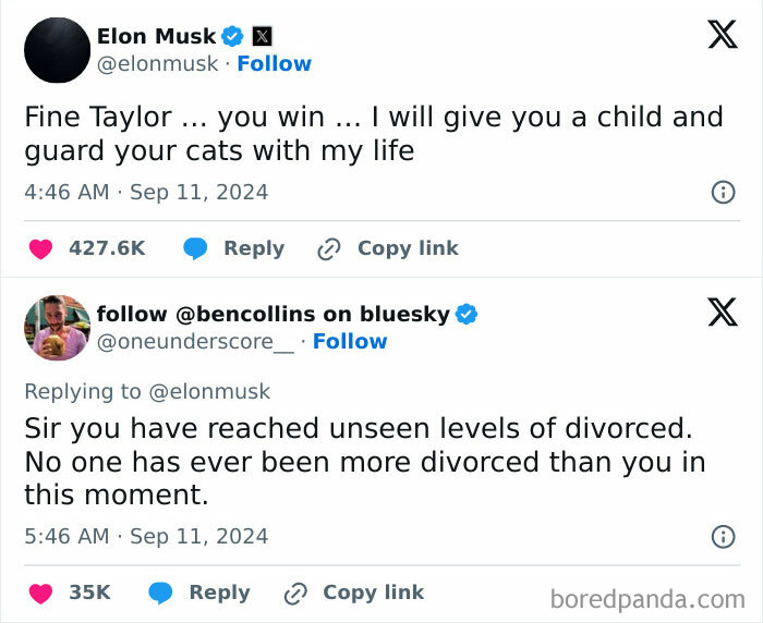 Screenshot of a social media exchange showing epic burns with witty and sarcastic replies that made even enemies laugh.