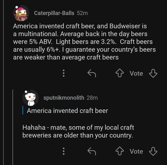 Reddit users deliver epic burns in a debate about craft beer origins and alcohol percentages.