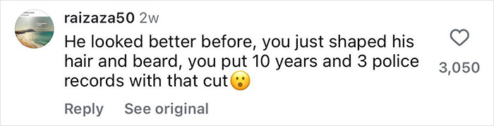 Comment criticizing barber&rsquo;s makeover on homeless man, claiming haircut ruined his potential model look.