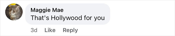 Comment on social media showing user Maggie Mae saying That's Hollywood for you, related to Hugh Jackman skips Tonys and Sutton Foster. Comment on social media showing user Maggie Mae saying That's Hollywood for you, related to Hugh Jackman skips Tonys and Sutton Foster.