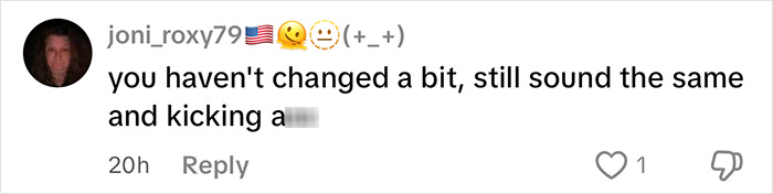 Fan comment praising sizzling pop star who was every 80s boy's first crush, noting timeless voice and energy at 59.